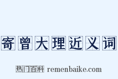寄曾大理近义词是什么意思的图片